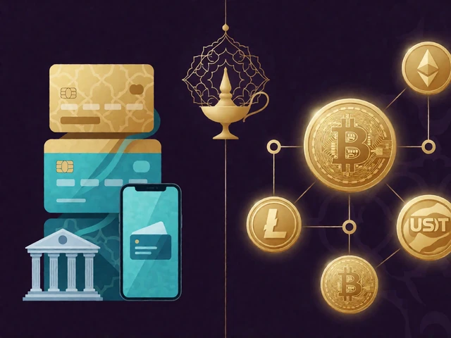Vergleich von Fiat-Zahlungswegen mit Karten, E-Wallet und Bank neben Kryptow&auml;hrungen &uuml;ber Blockchain-Netzwerke