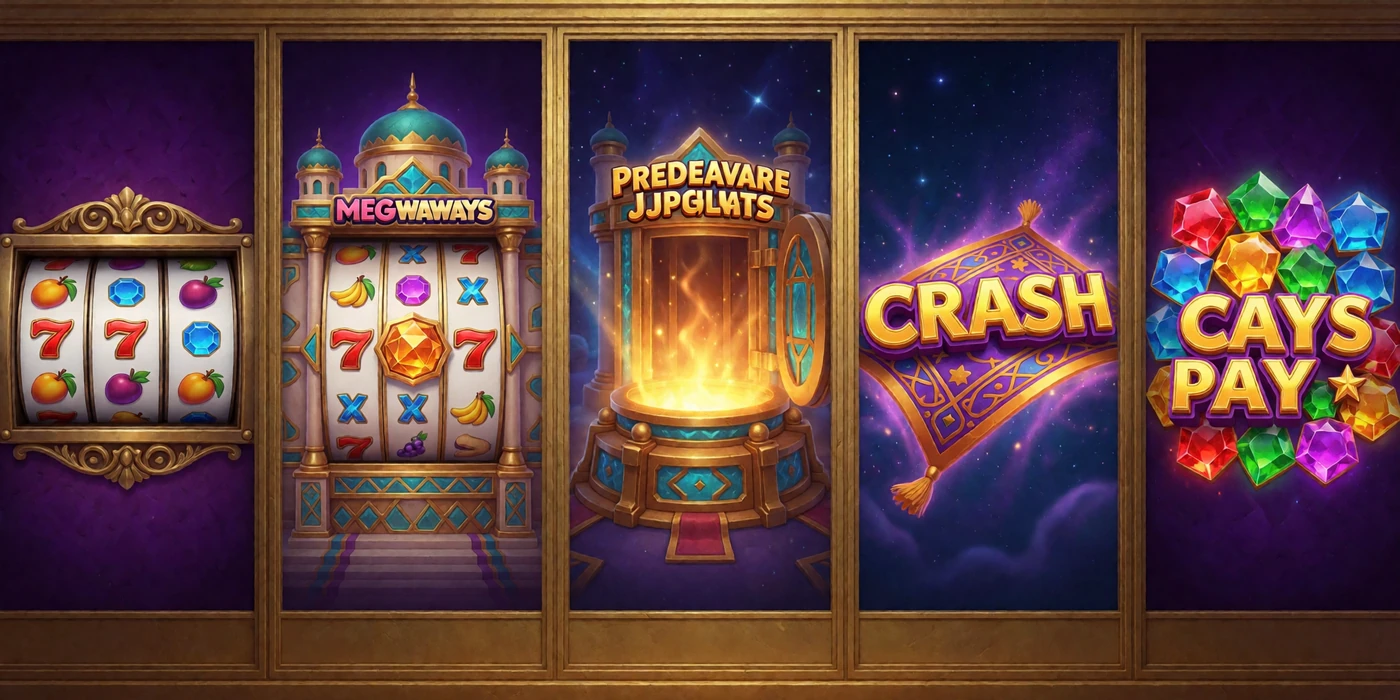 F&uuml;nf unterschiedliche Slot- und Spielmechaniken aus der Auswahl der Alawin Casino Spiele