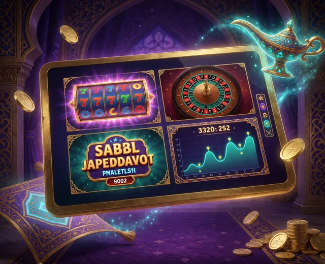 Tablet mit Slot-, Tisch-, Jackpot- und Crash-Spielen im Alawin Casino Katalog