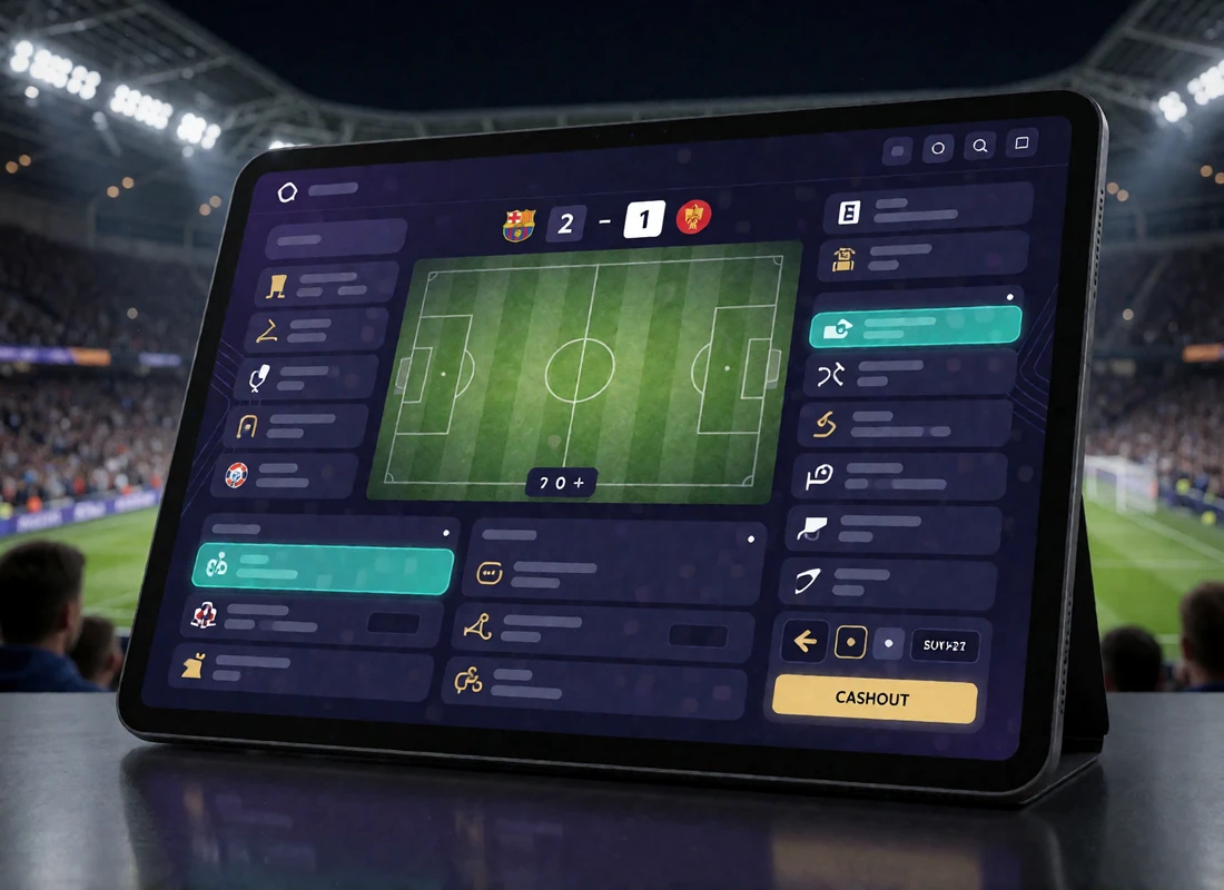 Fu&szlig;ball-Matchcenter mit Live-Spielstand, Wettm&auml;rkten, Bet Builder und Cashout-Funktion